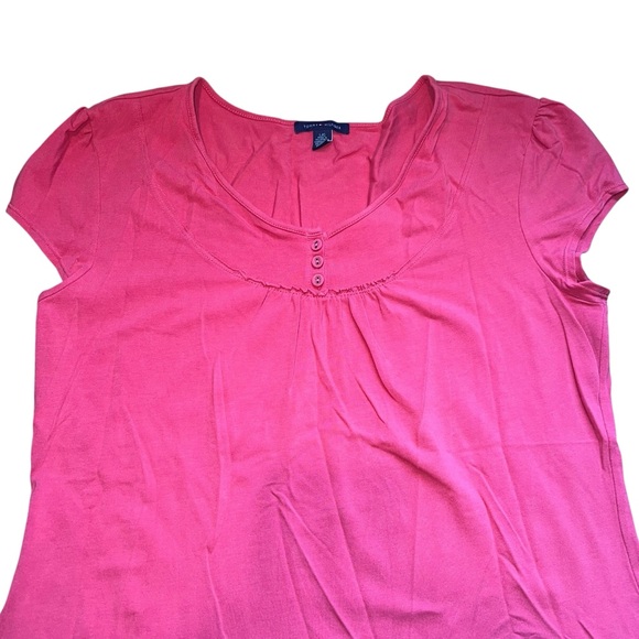 Tommy Hilfiger Vintage Woman’s Coral Short Sleeve Top Tee Shirt Size Large - Picture 2 of 9